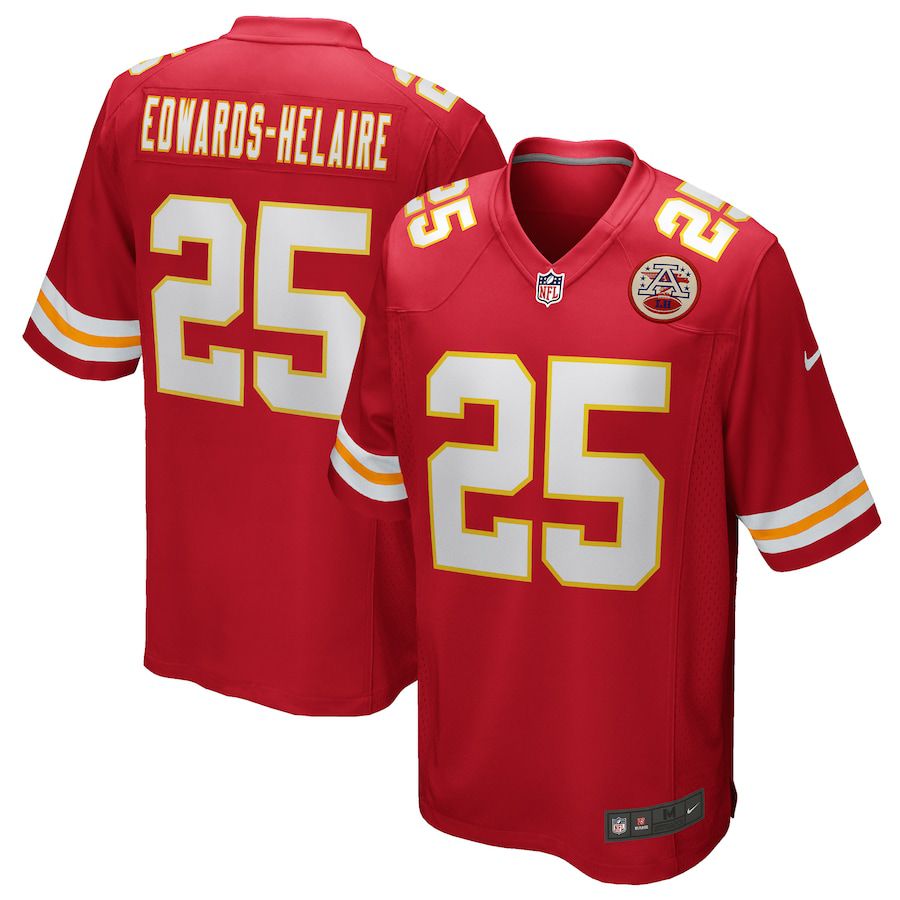 Men Kansas City Chiefs #25 Clyde Edwards-Helaire Nike Red Game NFL Jersey->kansas city chiefs->NFL Jersey